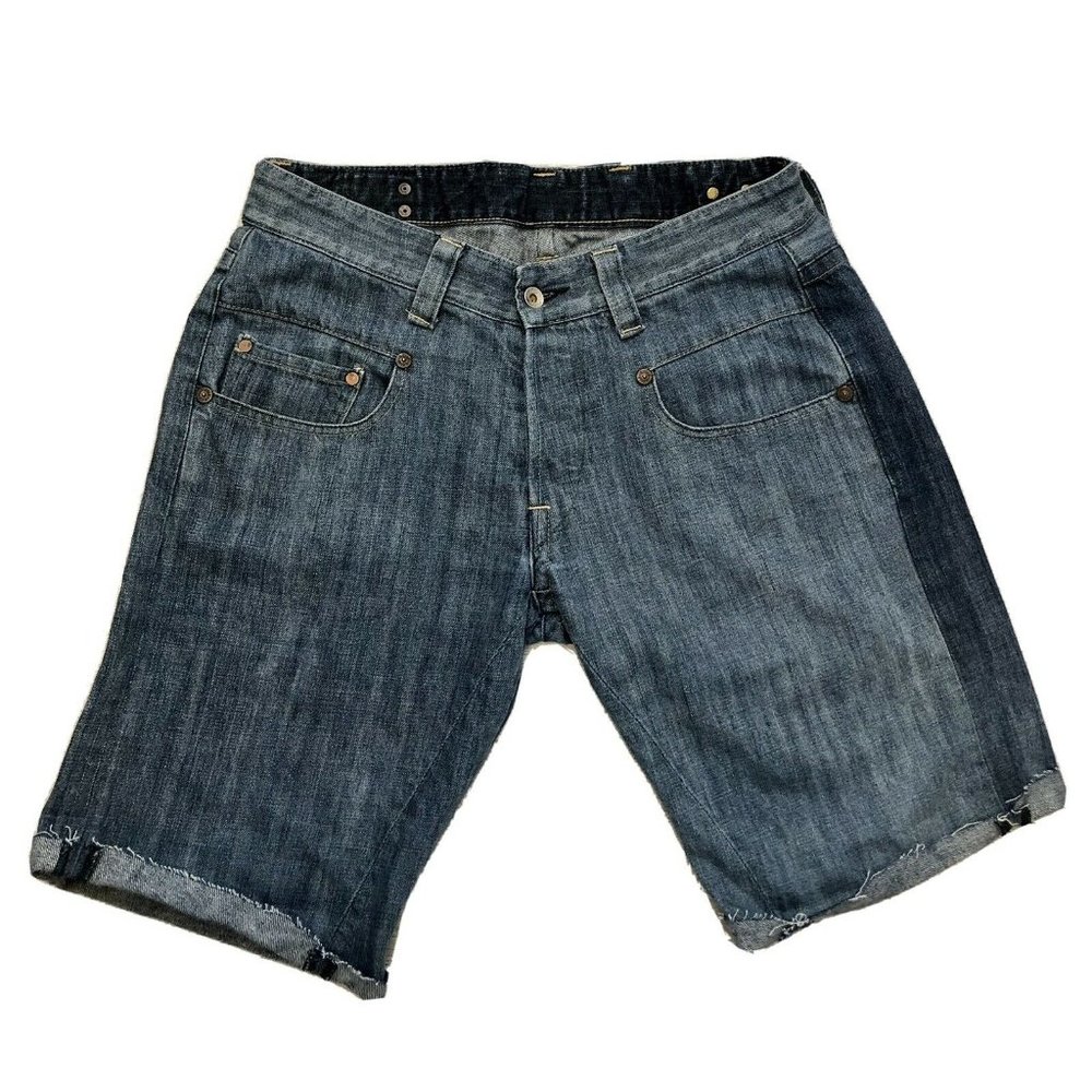 G-Star Raw 3301 Slim Fit Medium Aged Cuffed Denim Blue Jean Shorts Mens W33 L32
